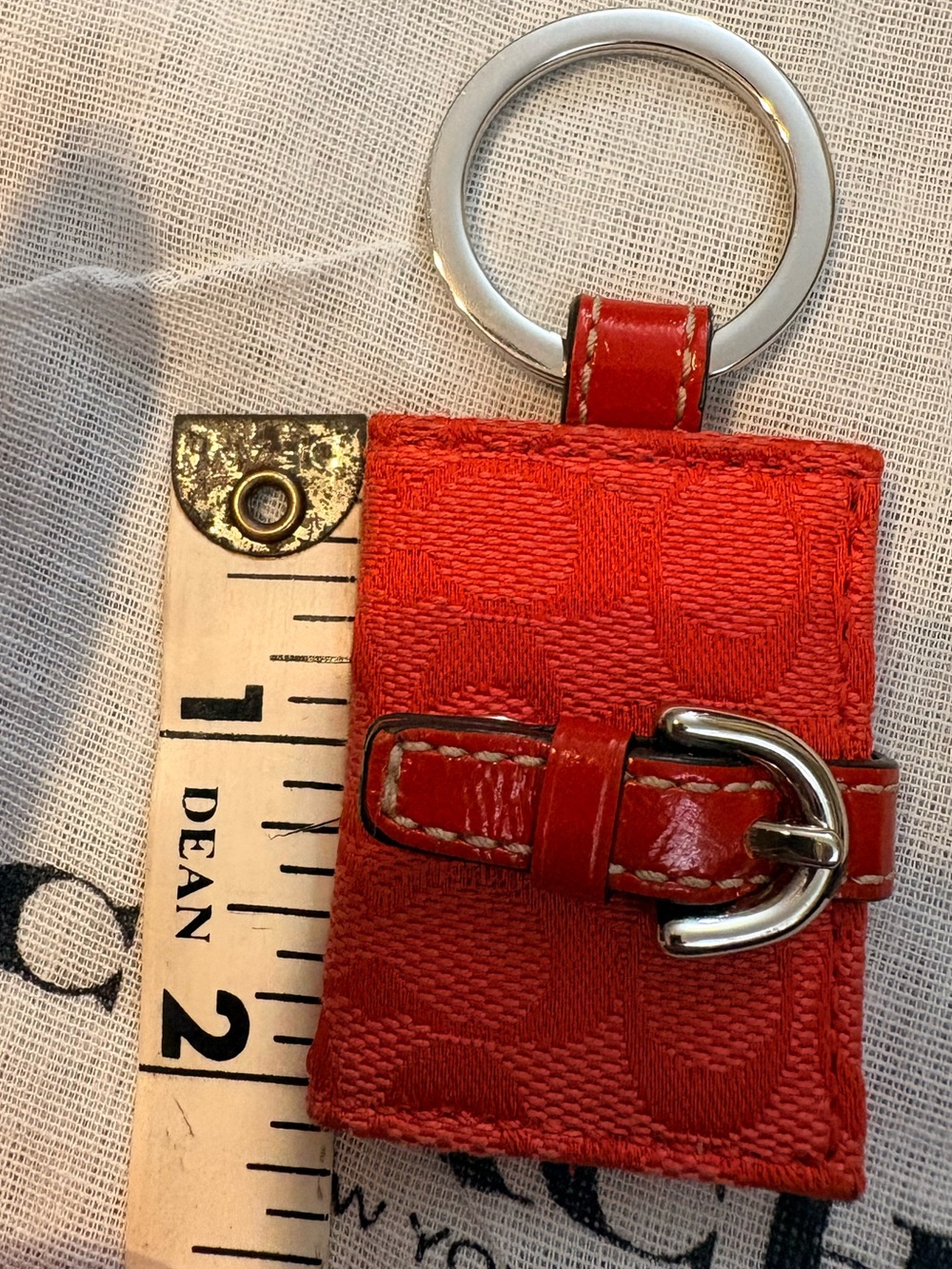 Coach Photo Book Y2K Red Signature Picture Frame Bag Charm Keychain - Picture 10 of 12